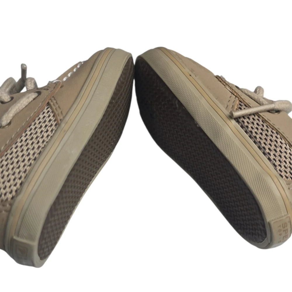 Sperry Top Sider Girls 2 M Toddler Intrepid Crib Oat Linen Lace Up Boat Shoes